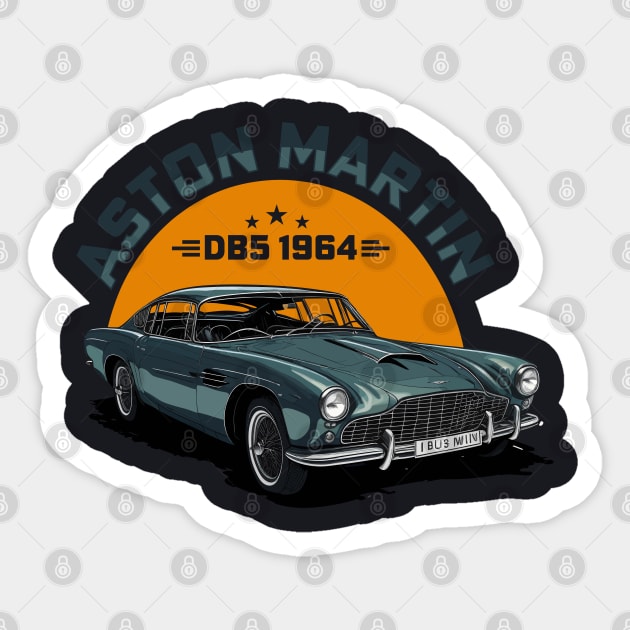 Aston Martin DB5 1964 Vintage Car Sticker by T-shirt US